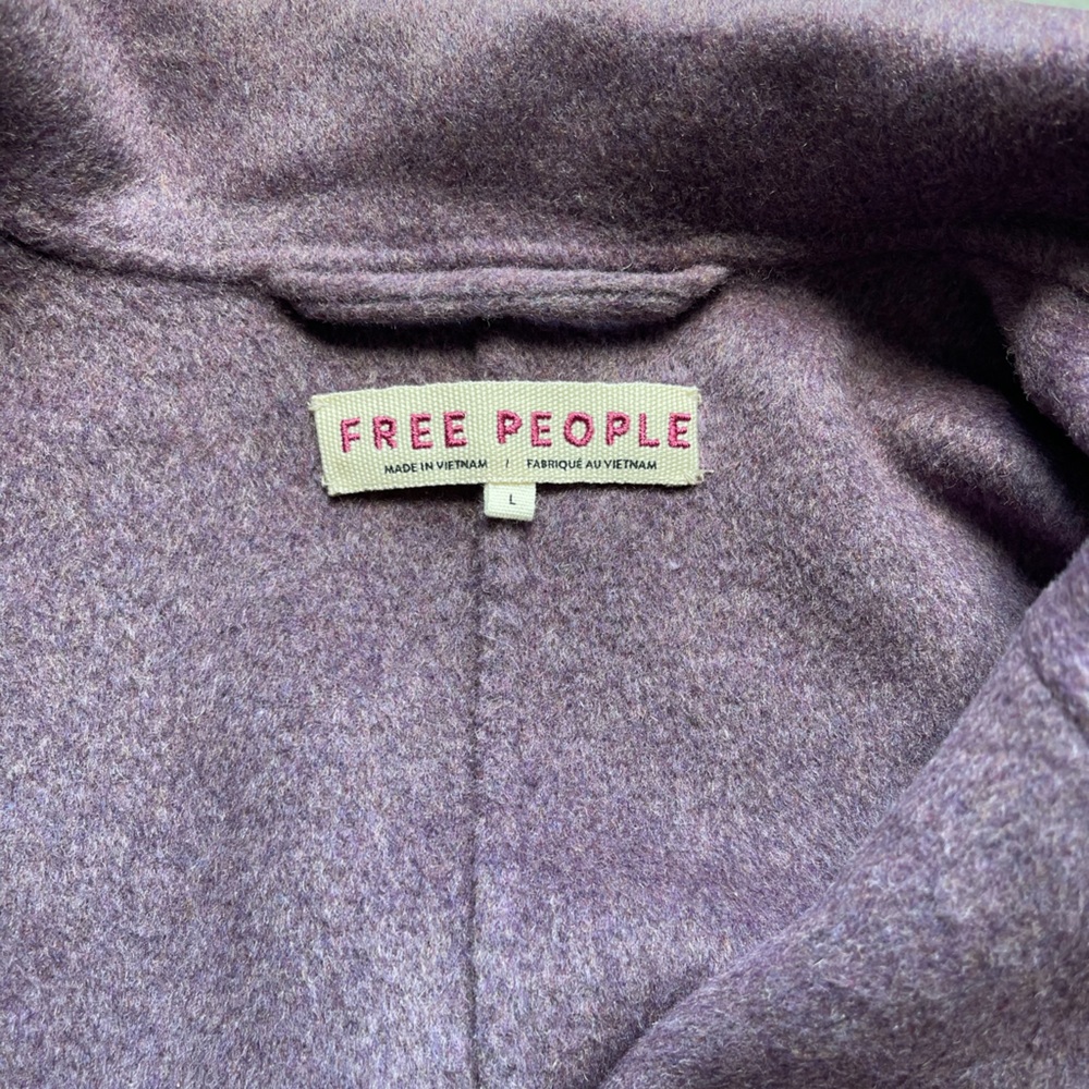 FREE PEOPLE Adore You Wool Coat sz Large - Picture 3 of 4